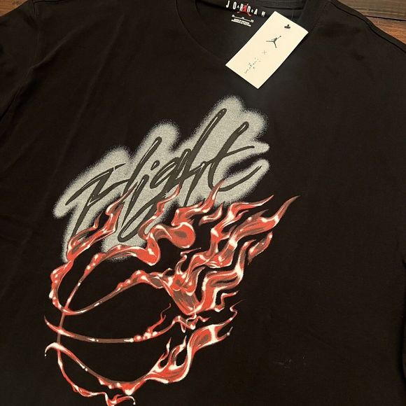 Travis Scott x Jordan Flight Black Phantom T-Shirt - Picture 5 of 7